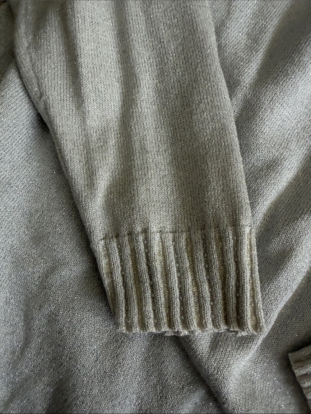 Quacker Factory Silver Ribbed Mock Neck Sweater - Picture 6 of 7